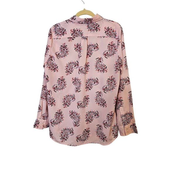 Banana Republic Dillion Shirt,  light pink with floral print button up blouse. S - Picture 3 of 5